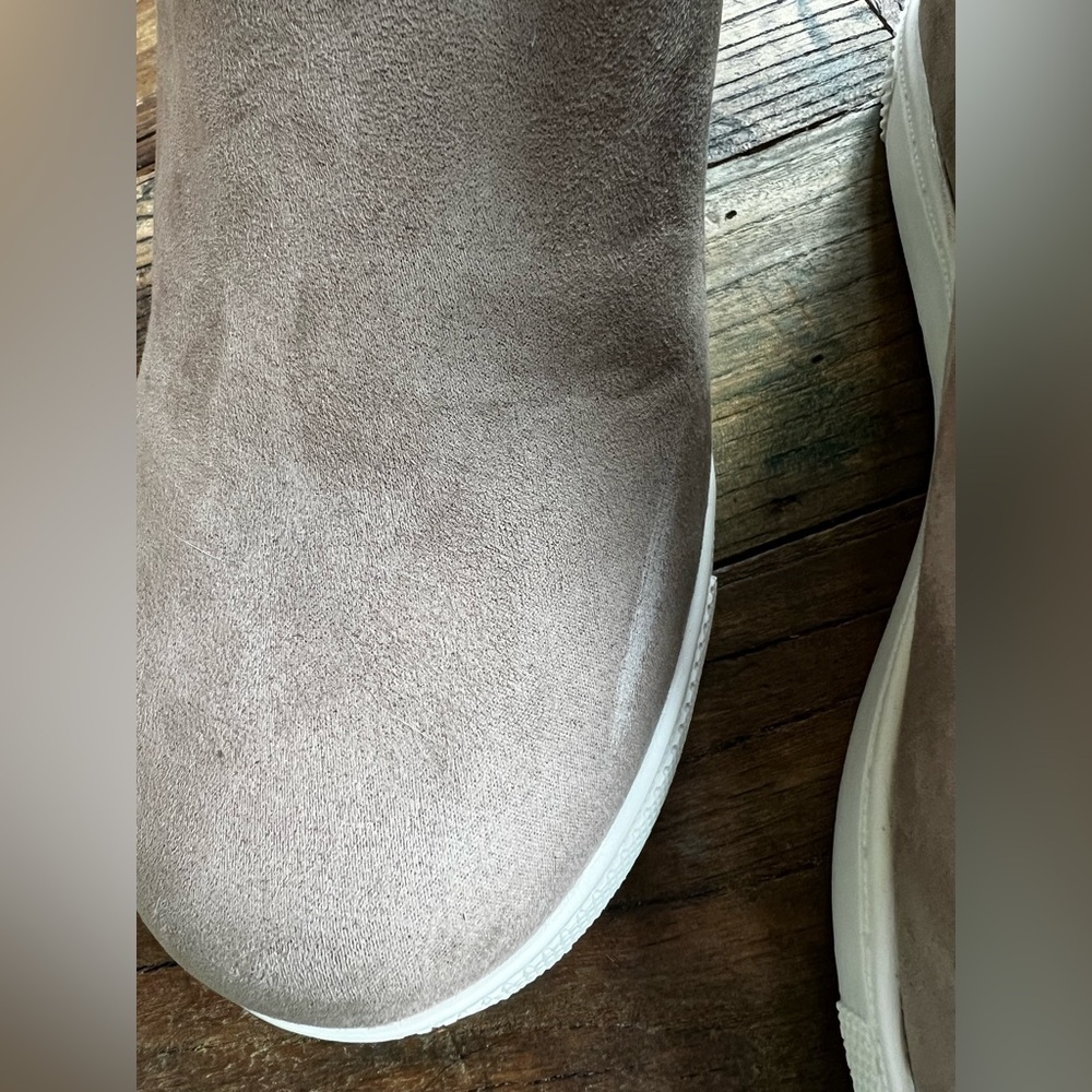 TORRID Fur Trim Sneaker Wedge (WW). Taupe color - Picture 8 of 10